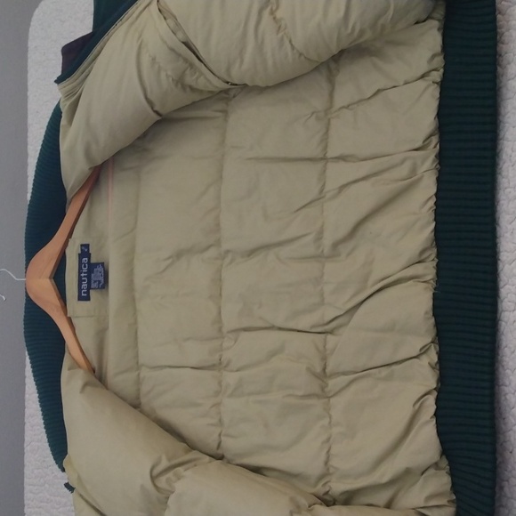 Vintage Nautica Green XL Down Filled Aviator/Bomber Coat - Picture 9 of 15